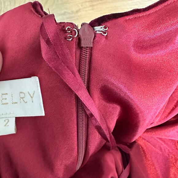 Revelry Dakota Velvet Maxi Dress Bridesmaid Holiday Deep Burgundy 2 - Picture 5 of 11